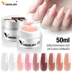 50ml Venalisa Soak off Thick Jelly Gel UV Construction Gel Builder Extend 24 Color Camouflage Milky White Nail Art Hard Nail Gel