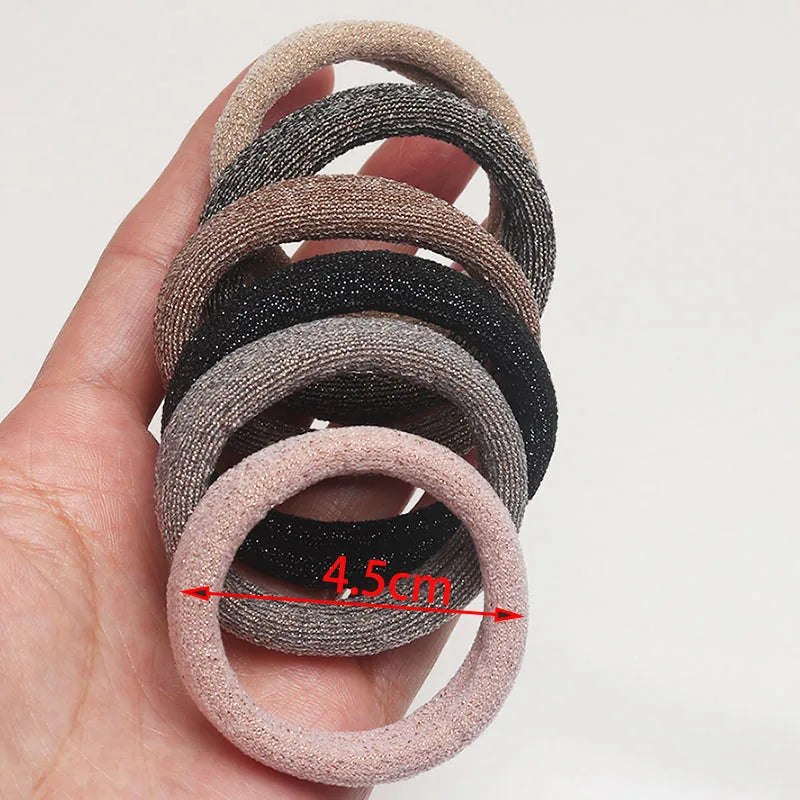 6PCS Women Glitter Hair Scrunchies Girls Elastic Hair Rubber Bands Hair Holder/Gum Hair Accessories Ponytail Hair Holders