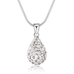 DOTEFFIL 925 Sterling Silver 18 Inch Water Drop Pendant AAA Zircon Necklace For Women Fashion Wedding Party Charm Jewelry