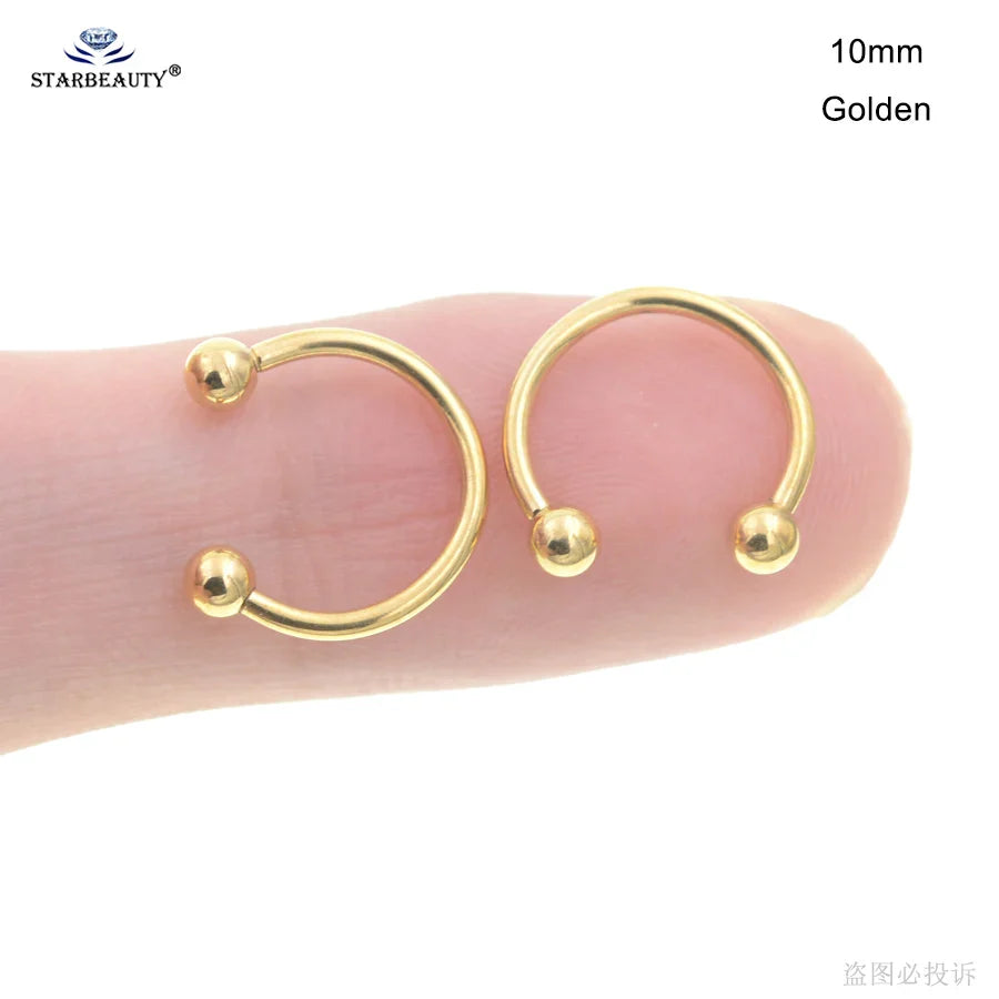 1Pc Moon Ball Smile Piercing Tooth, Labret Nose Ring, Conch Earrings, Nipple Genital Jewelry, Helix Tragus Piercing 1.2x6/8/10mm