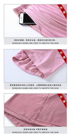 2025 summer new ladies modal pajamas two-piece suit with chest pad short-sleeved cropped trousers plus size home service set