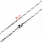 AHKNORMAILCUI 5pcs/Lot Stainless Steel 1 1.5 2mm Rolo Link Chain Necklace Gold 40 45 50 60CM Long Chain Lobster Clasp Necklace