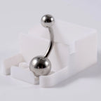 1Piece Surgical Steel Anodized Belly Button Rings Matte Balls Navel Studs Banana  Curved Barbell Body Piercing Jewelry 14g