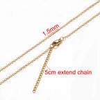 AHKNORMAILCUI 5pcs/Lot Stainless Steel 1 1.5 2mm Rolo Link Chain Necklace Gold 40 45 50 60CM Long Chain Lobster Clasp Necklace