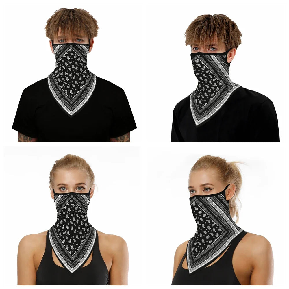 1PC Floral Print Multi-Function Scarf Neck Cover Face Mask Cycling Balaclava Bandana Scarf Cap Headwear Outdoor Sport Accessory