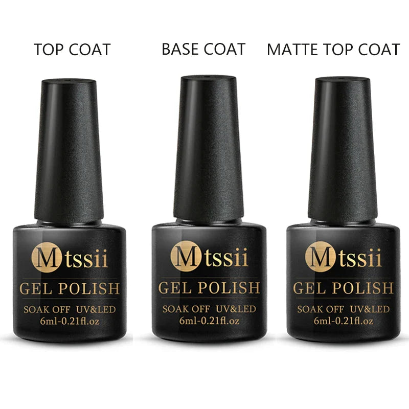 10PCS/Set Gel Nail Polish Set 125 Colors Glitter Semi Permanent Hybrid Gel Varnishes Base Top Coat Soak Off UV LED Nail Art Gel