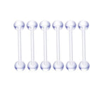 6PCS Stainless Steel Glorious Tongue Ring Bulk 14G Nipple Piercing Bar Lot Glitter Tongue Piercing Set Barbell Piercing Jewelry