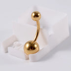 1Piece Surgical Steel Anodized Belly Button Rings Matte Balls Navel Studs Banana  Curved Barbell Body Piercing Jewelry 14g