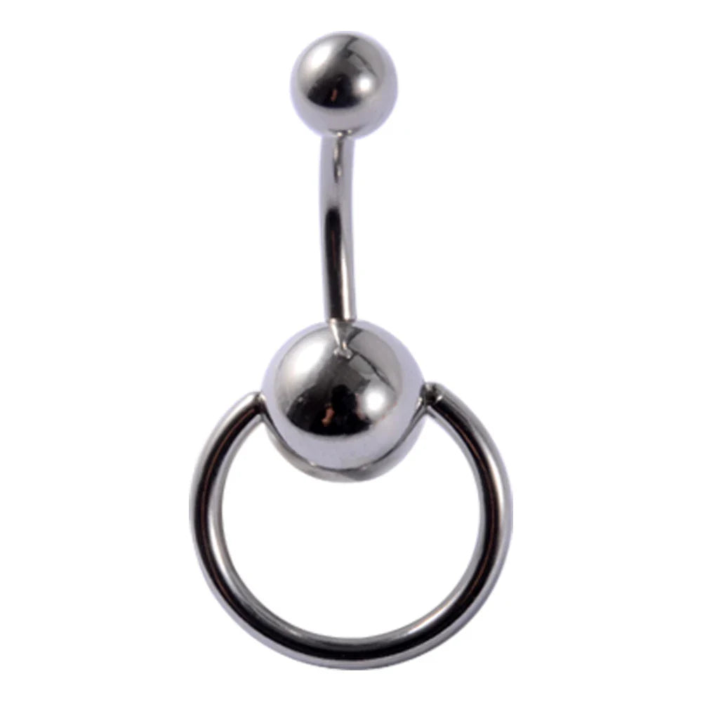 1Piece Surgical Steel Anodized Belly Button Rings Matte Balls Navel Studs Banana  Curved Barbell Body Piercing Jewelry 14g