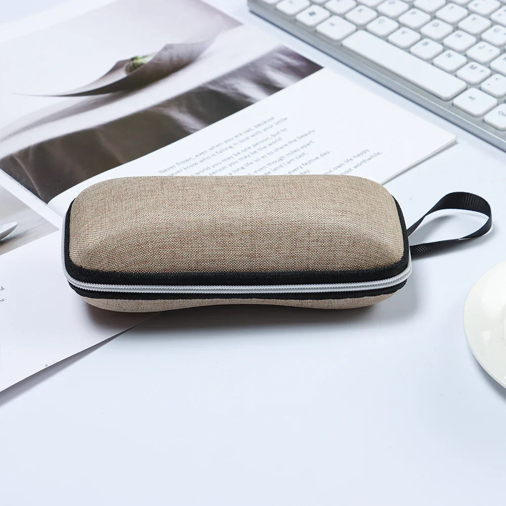 1 Pcs Zipper Closure Sunglasses Hard Box Eyewear Case Simple Style Portable EVA Reading Glasses Protective Box Unisex Travel