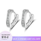 2020 NEW HOT SALE 100% Real 925 Sterling Silver Crystal Circle Earring For Women Making Jewelry Gift Wedding Party Engagement