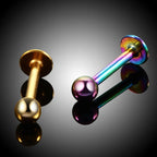 10Pcs/20Pcs/50Pcs G23 Titanium Labret Piercing Internal & External Design Lip Piercing Labret Stud Cartilage Helix Piercing