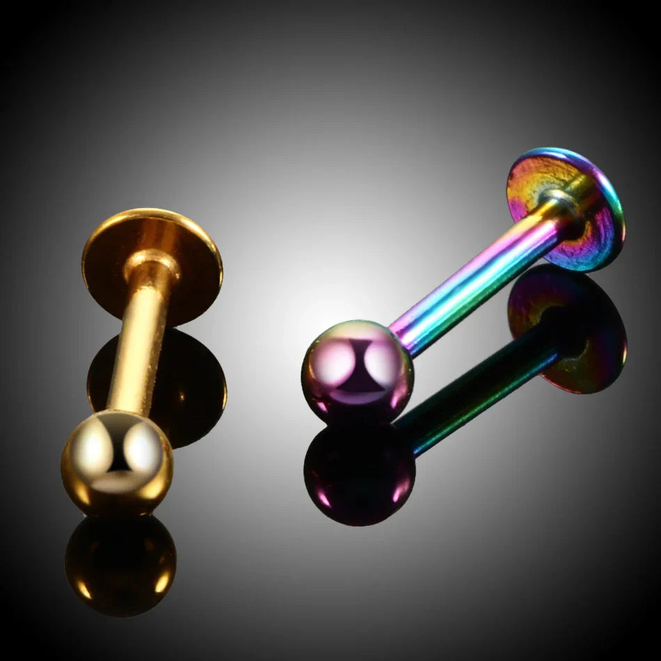 10Pcs/20Pcs/50Pcs G23 Titanium Labret Piercing Internal & External Design Lip Piercing Labret Stud Cartilage Helix Piercing