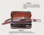 CONTACT'S Classic New Double Zip Men's Genuine Cow Leather Car Key Holder Multifunction Housekeeper  High Class Motor Key Case