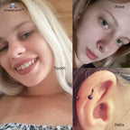 1Pc Moon Ball Smile Piercing Tooth, Labret Nose Ring, Conch Earrings, Nipple Genital Jewelry, Helix Tragus Piercing 1.2x6/8/10mm