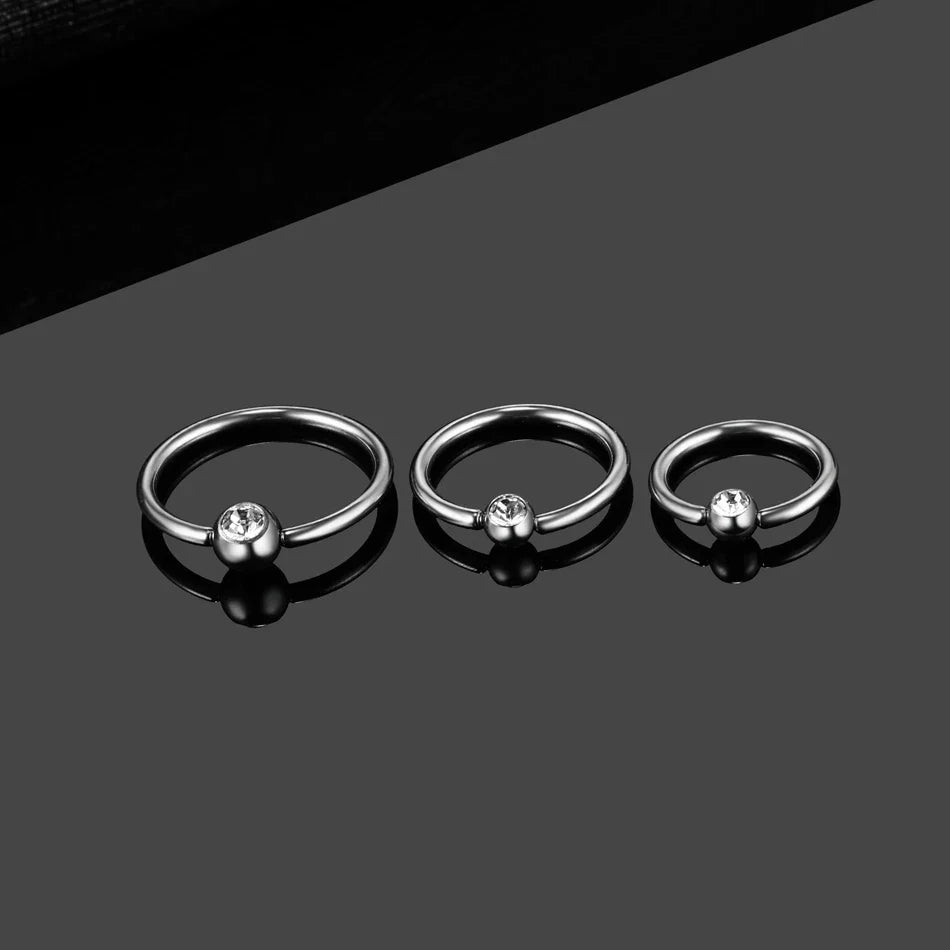 1Pc Titanium Nose Piercing Earrings Anodized Captive Bead Rings 16G Septum Hoop Ring Helix Daith Cartilage Tragus Earrings
