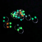 10/14pcs/Set Luminous Surgical Steel Tongue BCR Navel Belly Ring Acrylic Glow in the Dark Ball Labret Stud Body Piercing Jewelry