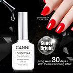 CANNI New 18ml Long Wear No-wipe Bright Topcoat Peeloff Base coat 5g Crystal Magnetic Cat Eye Gel Sparkling Glitter Varnishe