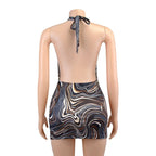 Black Bodycon Dress Women Halter Sexy Skinny Hollow Out Backless Mini Dresses Hot Summer Sleeveless Beach Party Cut Out Dress