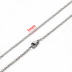 AHKNORMAILCUI 5pcs/Lot Stainless Steel 1 1.5 2mm Rolo Link Chain Necklace Gold 40 45 50 60CM Long Chain Lobster Clasp Necklace