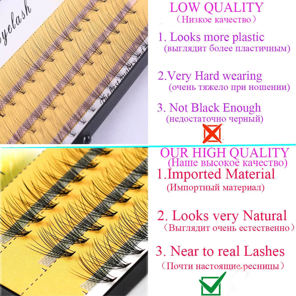 Grafting World Eyelashes 10D Individual Eyelash Russia Volume Eyelash Premade Fan False Mink Eyelash Mkae Up Tool