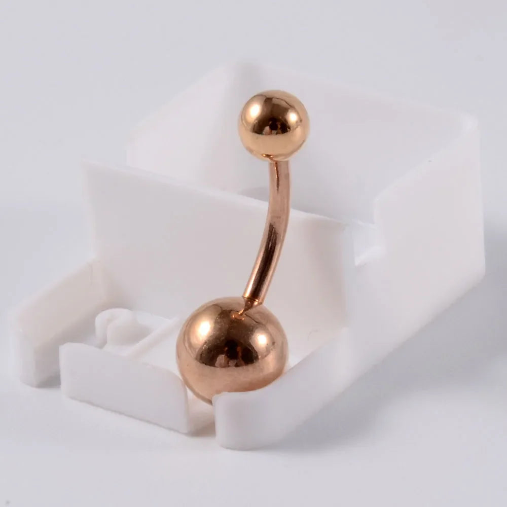 1Piece Surgical Steel Anodized Belly Button Rings Matte Balls Navel Studs Banana  Curved Barbell Body Piercing Jewelry 14g