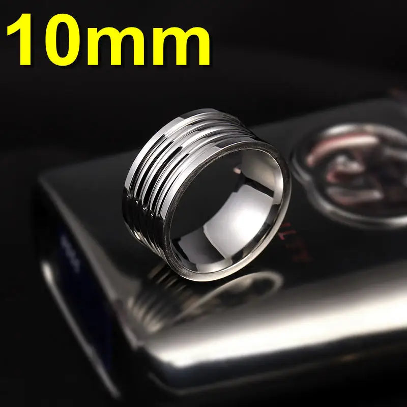 10MM Wide Trendy Stainless Steel Ring For Woman And Man