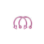 2pcs Stainless Steel Nose Hoop Ring Septum Rings Lip Studs Nostril Earrings Circular Tragus Ear Piercing Horseshoe Body Jewelry