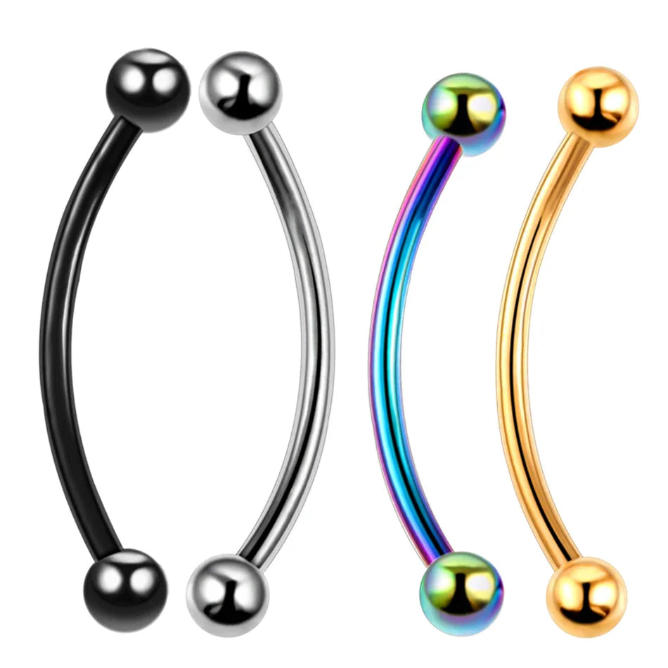 1PC 16G Titanium Snake Eye Tongue Barbell Curved Barbell Eyebrow Rings Snake Piercing Labret Lip Earrings Sexy Body Jewelry