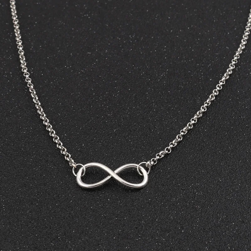 Aihua New Fashion Silver Color Infinity Necklaces & Pendants for Women Choker Party Jewelry Gifts Bijuter Collar