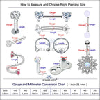 1Pc Moon Ball Smile Piercing Tooth, Labret Nose Ring, Conch Earrings, Nipple Genital Jewelry, Helix Tragus Piercing 1.2x6/8/10mm