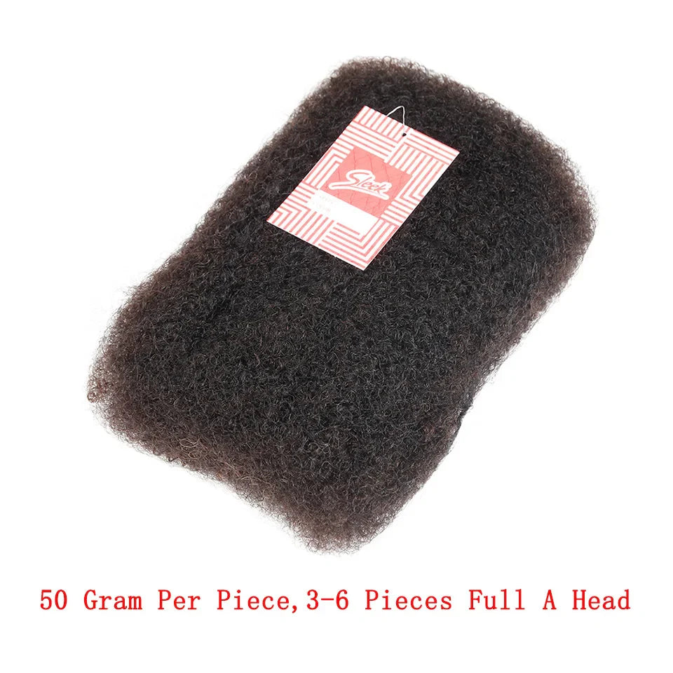 Afro Kinky Bulk Human Hair Extensions QVR US Local Shipping Natural Black/Brown Lightweight For Braiding Styling Everyday Wear