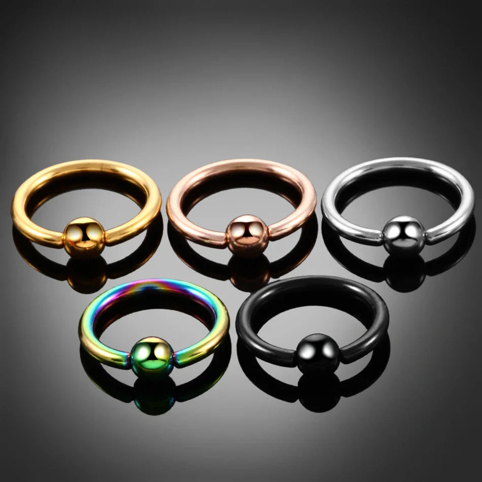 1Pc Titanium Nose Piercing Earrings Anodized Captive Bead Rings 16G Septum Hoop Ring Helix Daith Cartilage Tragus Earrings