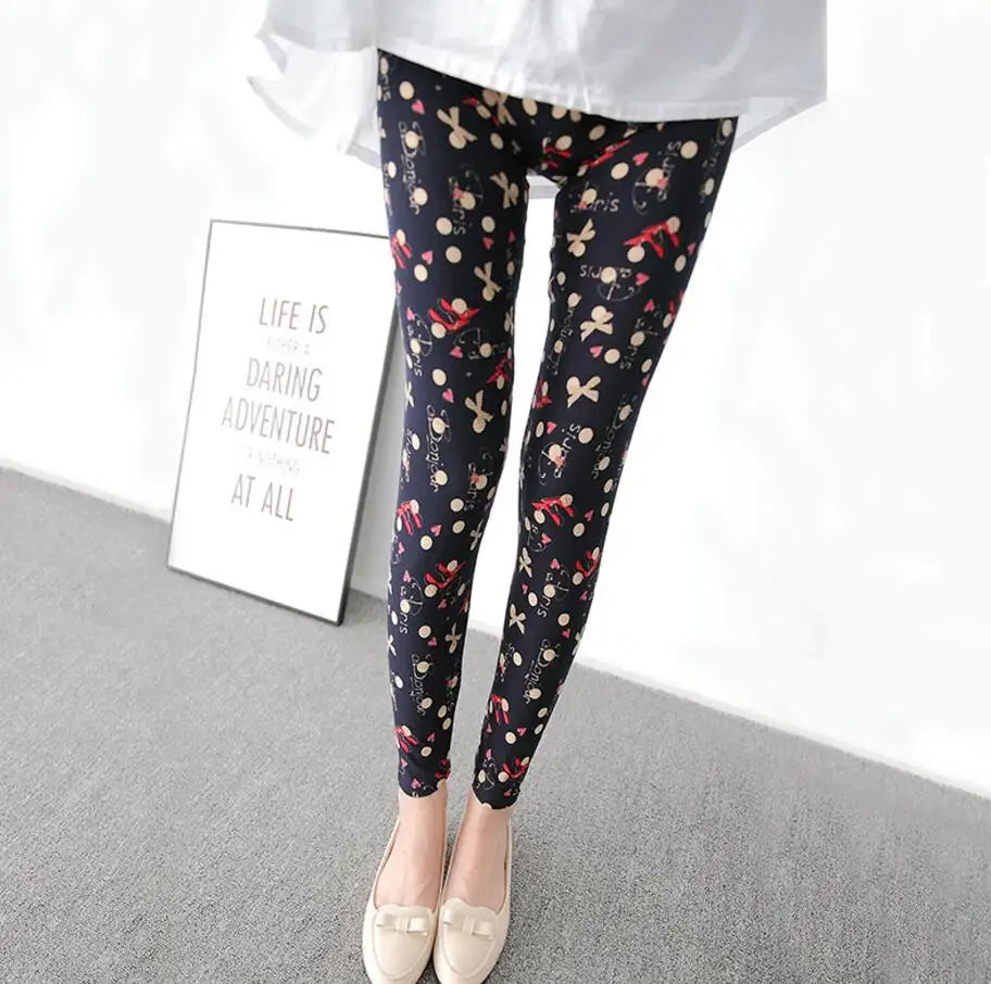 CUHAKCI Floral Sexy Pants Printed Legging Women Love Fitness Leggins Push Up Trousers Casual High Quality Sport