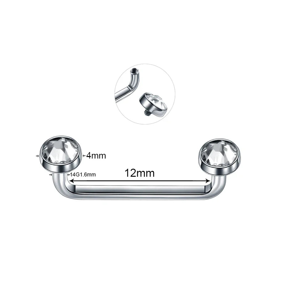 1Pc G23 Titanium Micro Dermal Piercing Crystal Dermal Anchor Piercing Top Internal &External Skin Diver Surface Piercing Jewelry