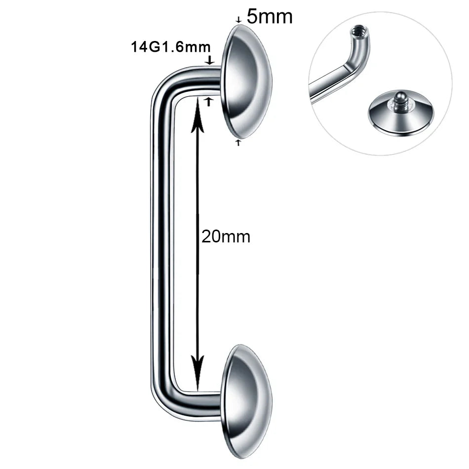 1Pc G23 Titanium Micro Dermal Piercing Crystal Dermal Anchor Piercing Top Internal &External Skin Diver Surface Piercing Jewelry