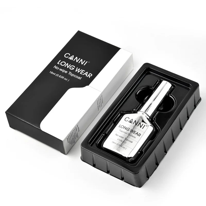CANNI New 18ml Long Wear No-wipe Bright Topcoat Peeloff Base coat 5g Crystal Magnetic Cat Eye Gel Sparkling Glitter Varnishe