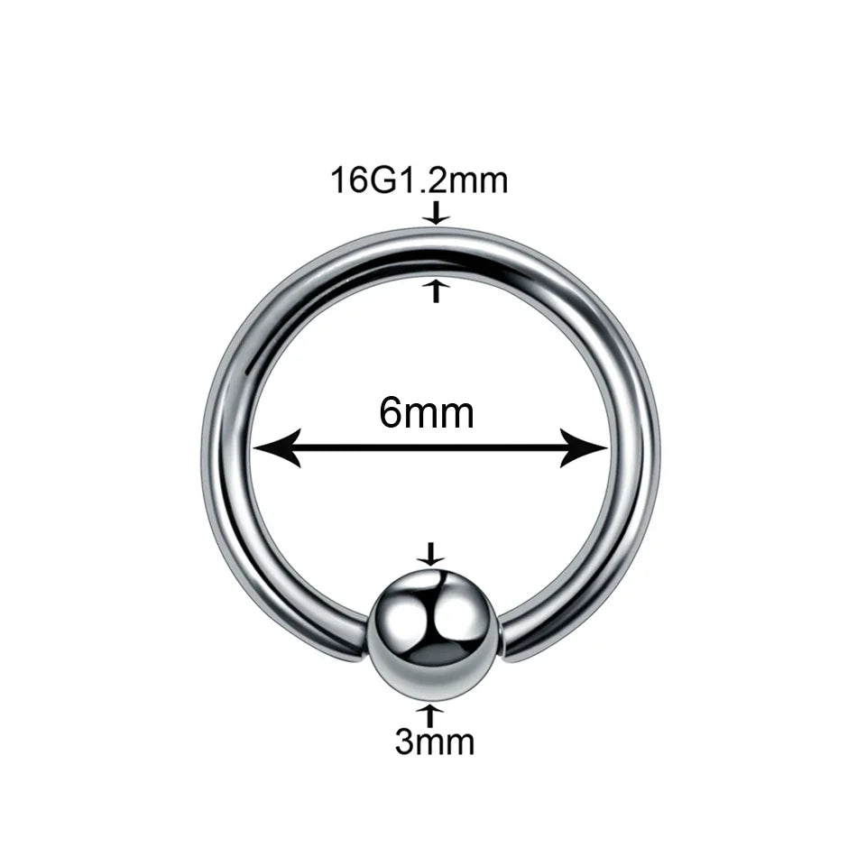 1Pc Titanium Nose Piercing Earrings Anodized Captive Bead Rings 16G Septum Hoop Ring Helix Daith Cartilage Tragus Earrings