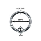 1Pc Titanium Nose Piercing Earrings Anodized Captive Bead Rings 16G Septum Hoop Ring Helix Daith Cartilage Tragus Earrings