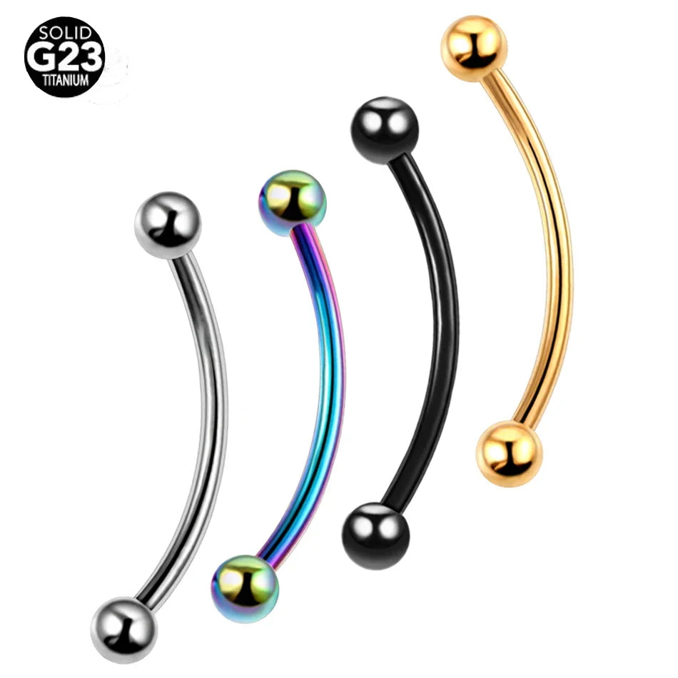 1PC 16G Titanium Snake Eye Tongue Barbell Curved Barbell Eyebrow Rings Snake Piercing Labret Lip Earrings Sexy Body Jewelry