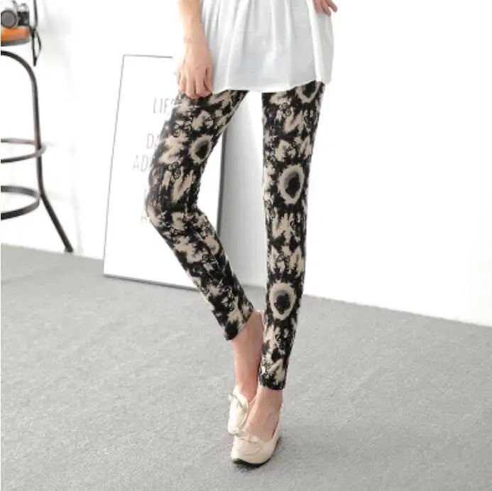 CUHAKCI Floral Sexy Pants Printed Legging Women Love Fitness Leggins Push Up Trousers Casual High Quality Sport