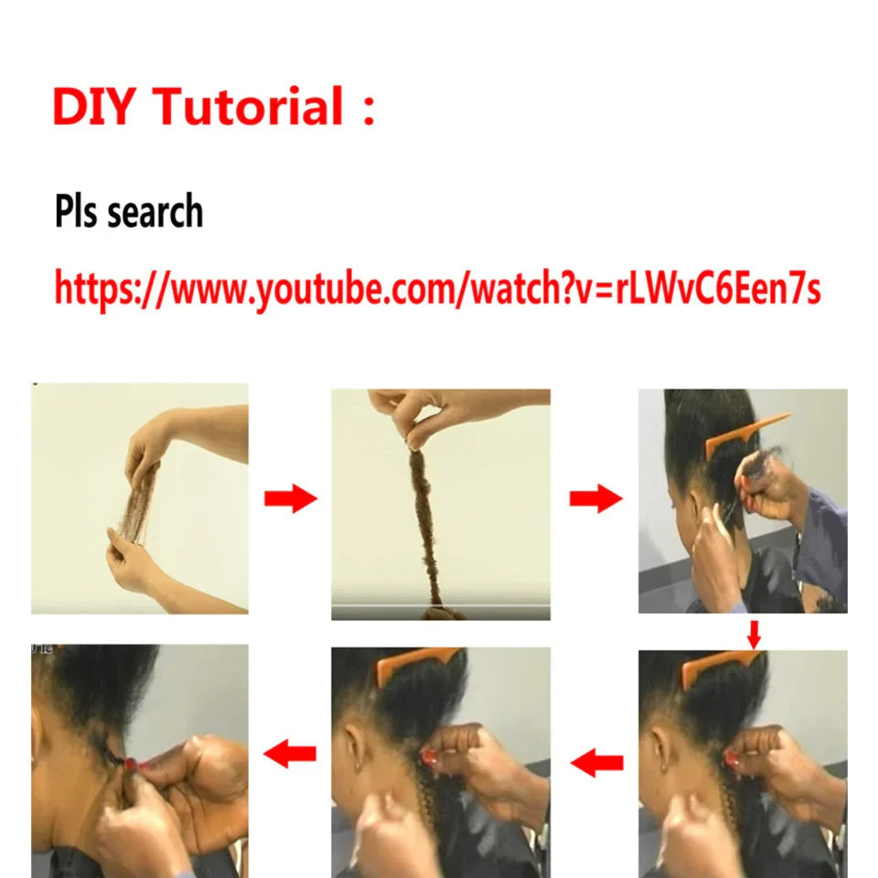 Afro Kinky Bulk Human Hair Extensions QVR US Local Shipping Natural Black/Brown Lightweight For Braiding Styling Everyday Wear