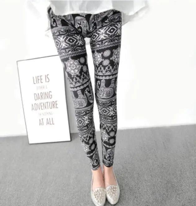CUHAKCI Floral Sexy Pants Printed Legging Women Love Fitness Leggins Push Up Trousers Casual High Quality Sport