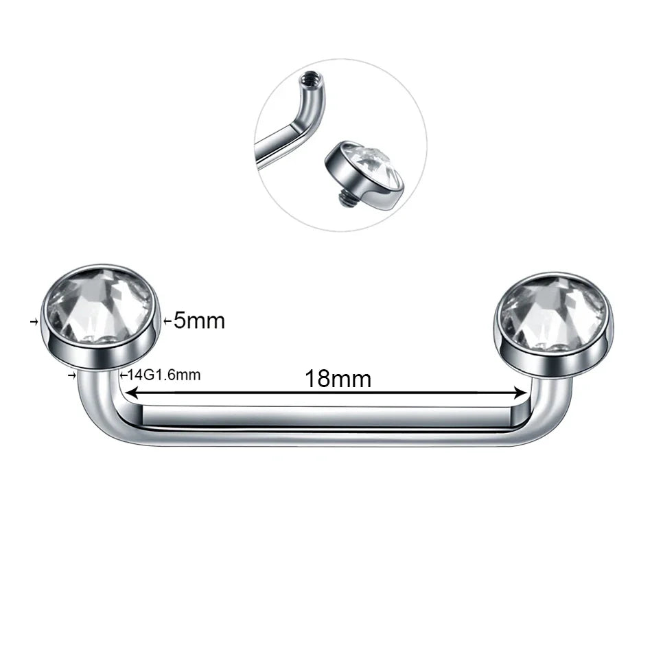1Pc G23 Titanium Micro Dermal Piercing Crystal Dermal Anchor Piercing Top Internal &External Skin Diver Surface Piercing Jewelry