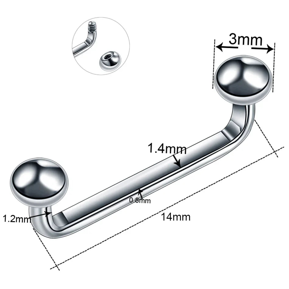 1Pc G23 Titanium Micro Dermal Piercing Crystal Dermal Anchor Piercing Top Internal &External Skin Diver Surface Piercing Jewelry