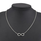 Aihua New Fashion Silver Color Infinity Necklaces & Pendants for Women Choker Party Jewelry Gifts Bijuter Collar