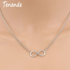 Aihua New Fashion Silver Color Infinity Necklaces & Pendants for Women Choker Party Jewelry Gifts Bijuter Collar