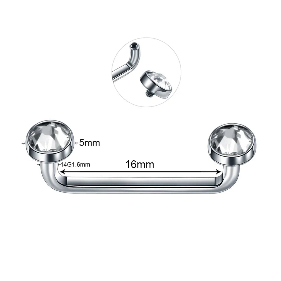 1Pc G23 Titanium Micro Dermal Piercing Crystal Dermal Anchor Piercing Top Internal &External Skin Diver Surface Piercing Jewelry