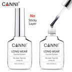 CANNI New 18ml Long Wear No-wipe Bright Topcoat Peeloff Base coat 5g Crystal Magnetic Cat Eye Gel Sparkling Glitter Varnishe
