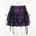 Black Checkered Women's Gothic Skirt Women Pleated Plaid Skirts Spring Autumn Girl Hip Hop Female Punk Goth Mini Skirt Clubwear